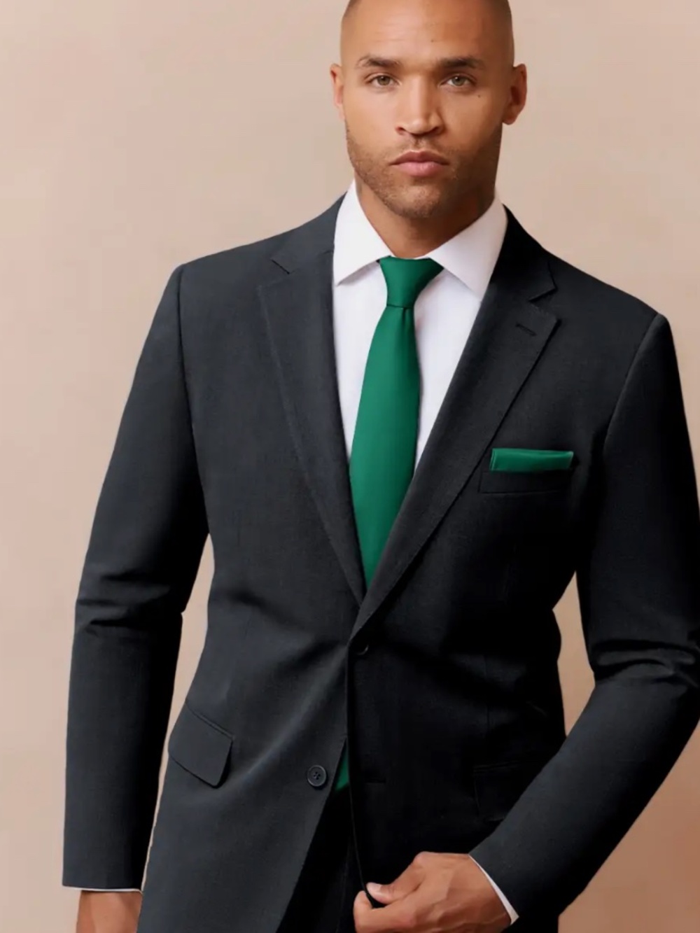 Wedding Emerald Green Satin Men's Neckties - Set of 4